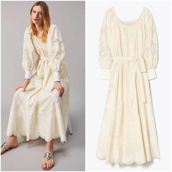 Tory Burch Dresses & Skirts - Worn once TORY BURCH Embroidered Poplin Dress $1,898 XS